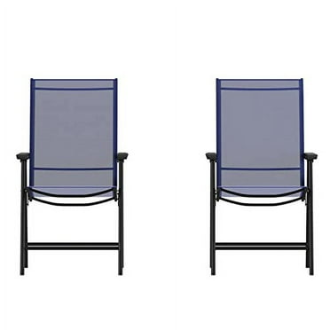 BizChair Navy Outdoor Folding Patio Sling Chair
