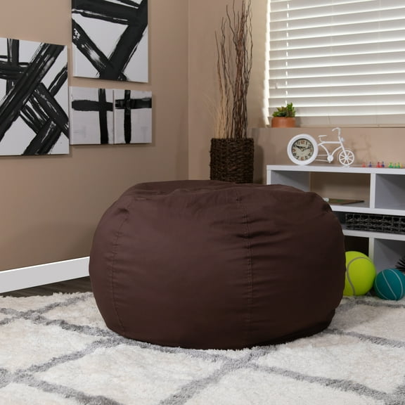 BizChair Oversized Solid Brown Refillable Bean Bag Chair for All Ages