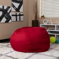 thumbnail image 1 of BizChair Oversized Solid Red Refillable Bean Bag Chair for All Ages, 1 of 9