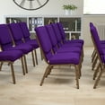 thumbnail image 1 of BizChair Padded Church Chair Set with Book Rack and Gold Vein Frame, Royal Purple (Set of 4), 1 of 10