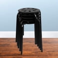 thumbnail image 1 of BizChair Plastic Nesting Stack Stools - School/Office/Home, 17.5"Height, Black (5 Pack), 1 of 9