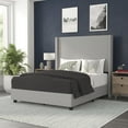 thumbnail image 1 of BizChair Quinn Stitched Upholstered Platform Bed, Gray, Full, 1 of 11