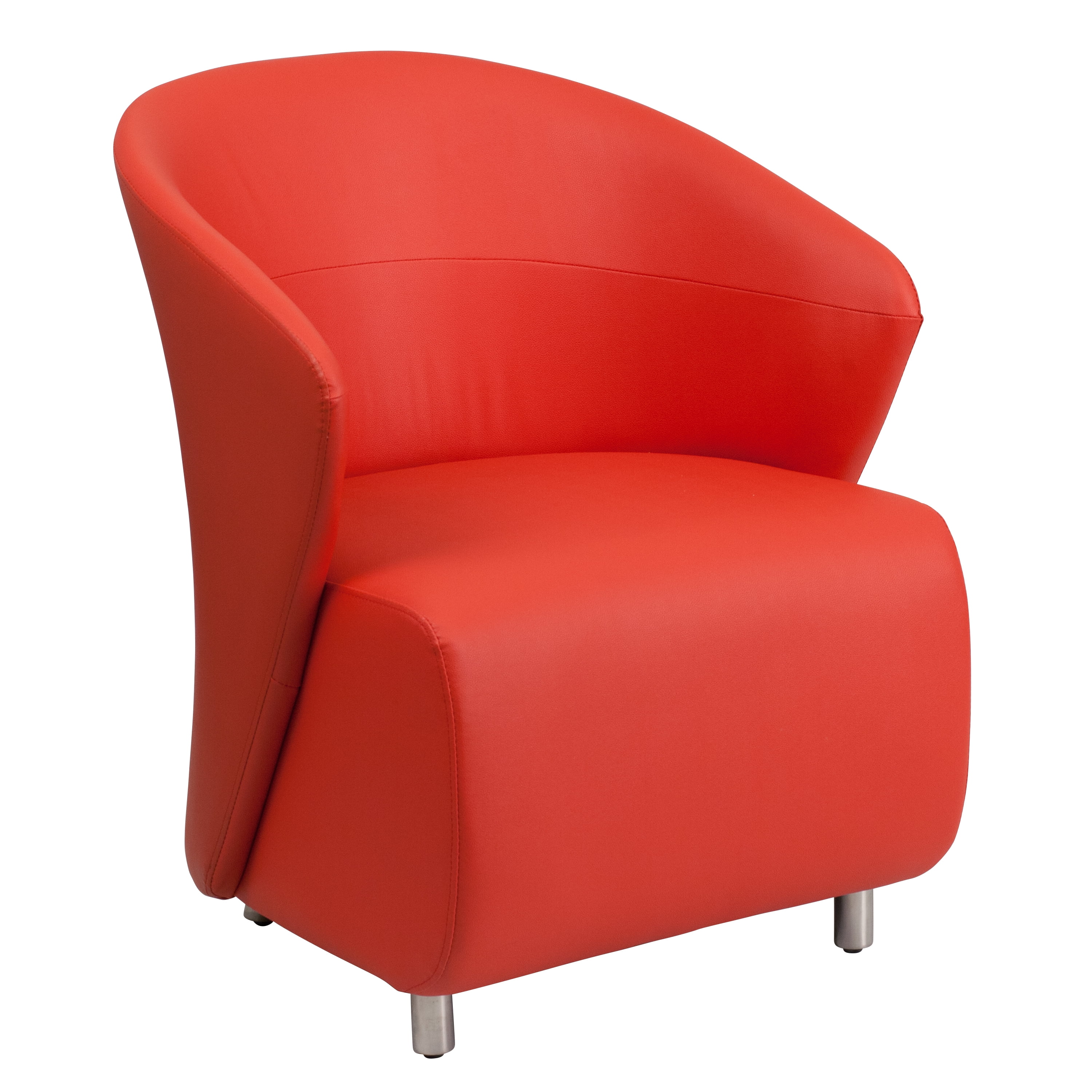 BizChair Red LeatherSoft Curved Barrel Back Lounge Chair