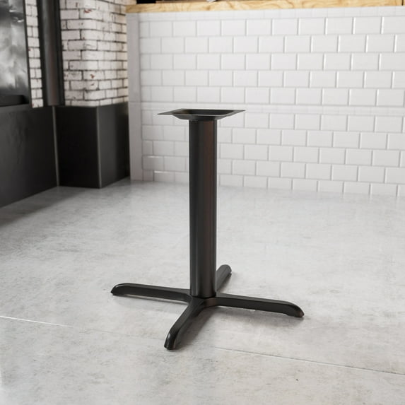 BizChair Restaurant Table Iron Cast Adjustable X-Base, Black