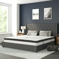 thumbnail image 1 of BizChair Riverdale King Size Tufted Upholstered Platform Bed in Dark Gray Fabric with 10 Inch CertiPUR-US Certified Pocket Spring Mattress, 1 of 11