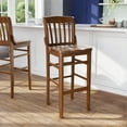 thumbnail image 1 of BizChair School House Back Walnut Wood Restaurant Barstool, 1 of 11