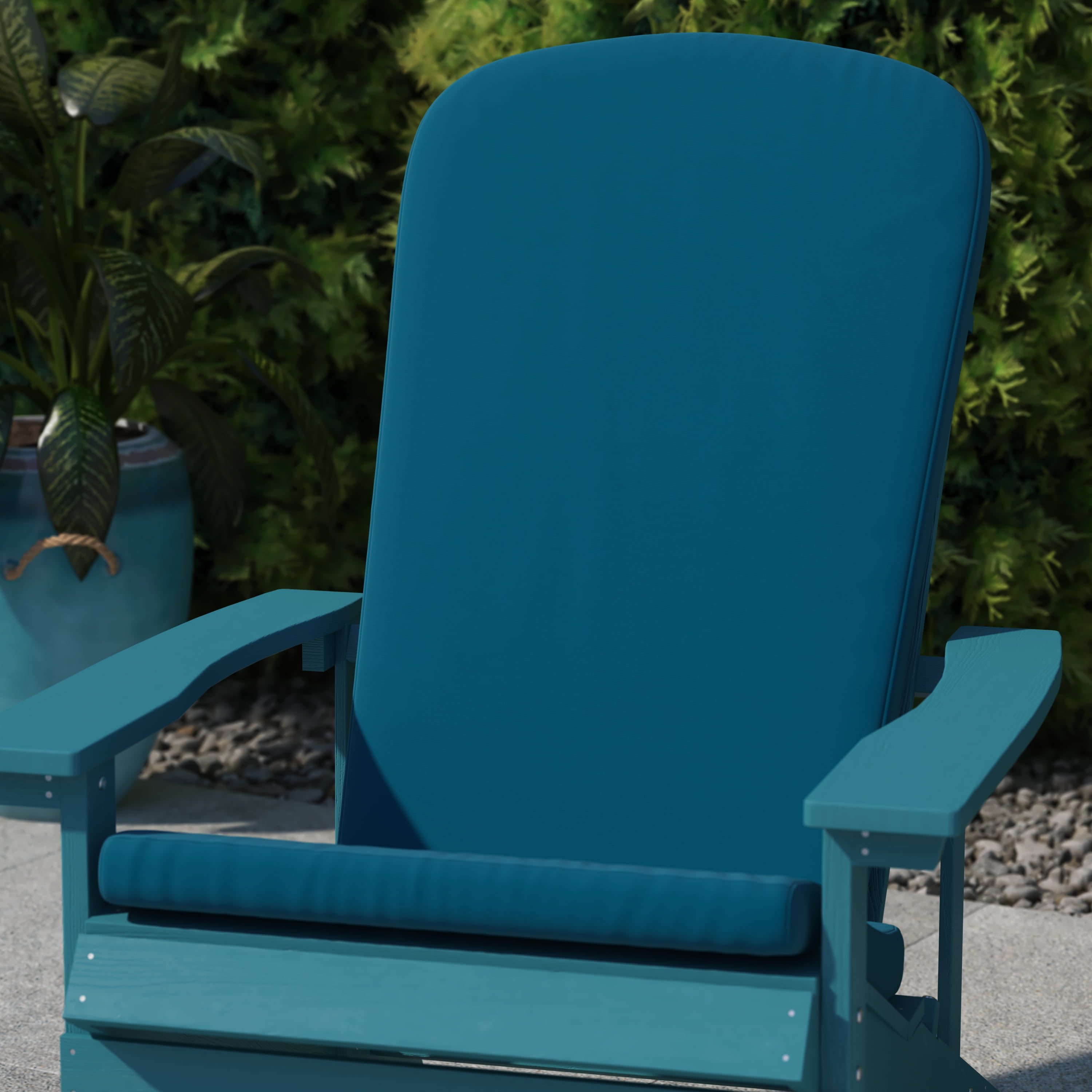 Teal All-Weather High Back Adirondack Chair Cushions Set of 2