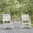 thumbnail image 1 of BizChair Set of 2 Contemporary Rocking Chairs, All-Weather HDPE Indoor/Outdoor Rockers in White, 1 of 12