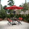 thumbnail image 1 of BizChair Set of 4 Commercial Grade Indoor/Outdoor Folding Chairs with Red Flex Comfort Material Backs and Seats and Black Metal Frames, 1 of 16