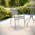 thumbnail image 1 of BizChair Silver Metal Restaurant Stack Chair with Aluminum Slats, 1 of 12