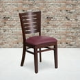 thumbnail image 1 of BizChair Slat Back Walnut Wood Restaurant Chair - Burgundy Vinyl Seat, 1 of 7
