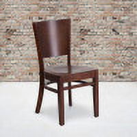 BizChair Solid Back Walnut Wood Restaurant Chair