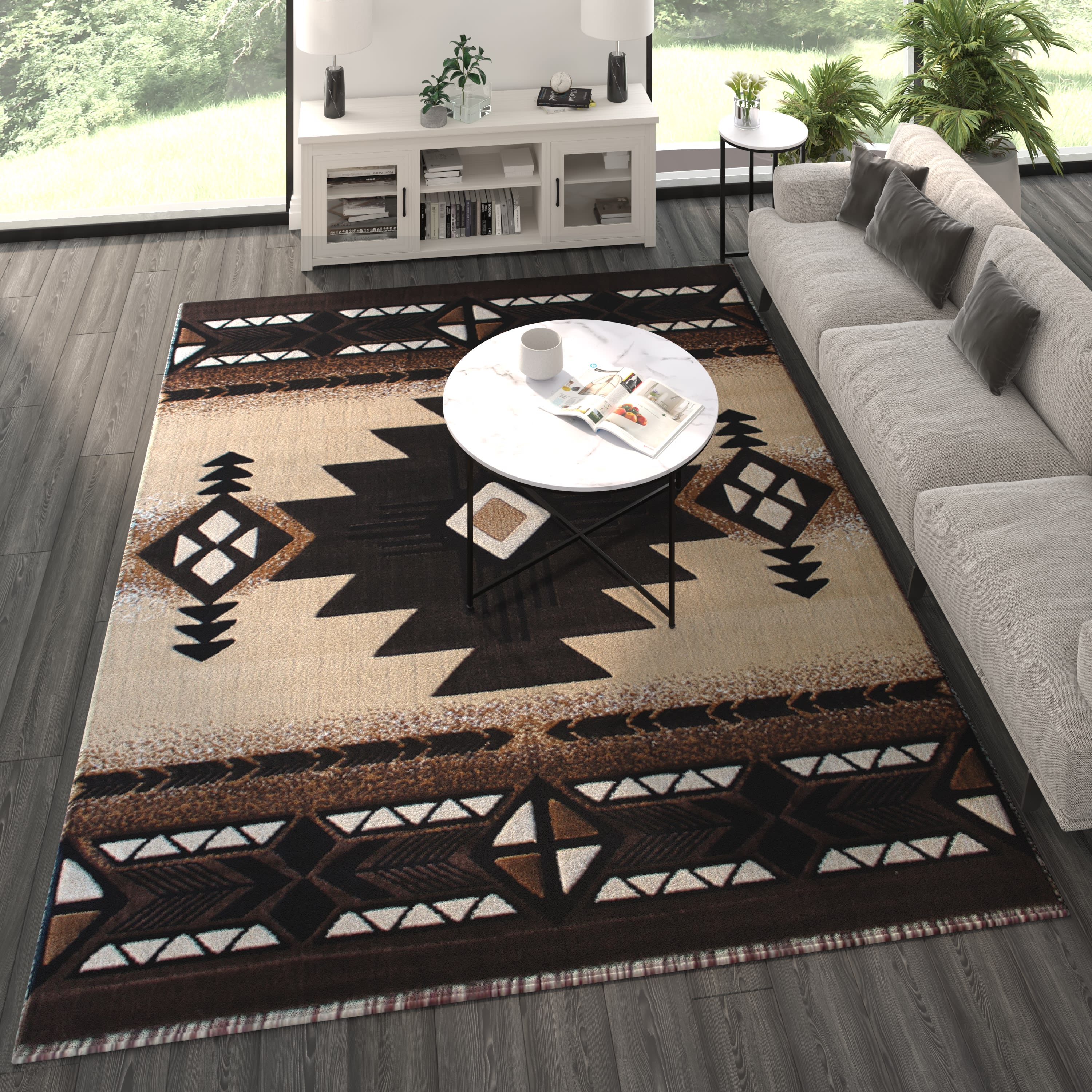 BizChair South West Native Area Rug Design C318 Berber (8 Feet X 10 ...