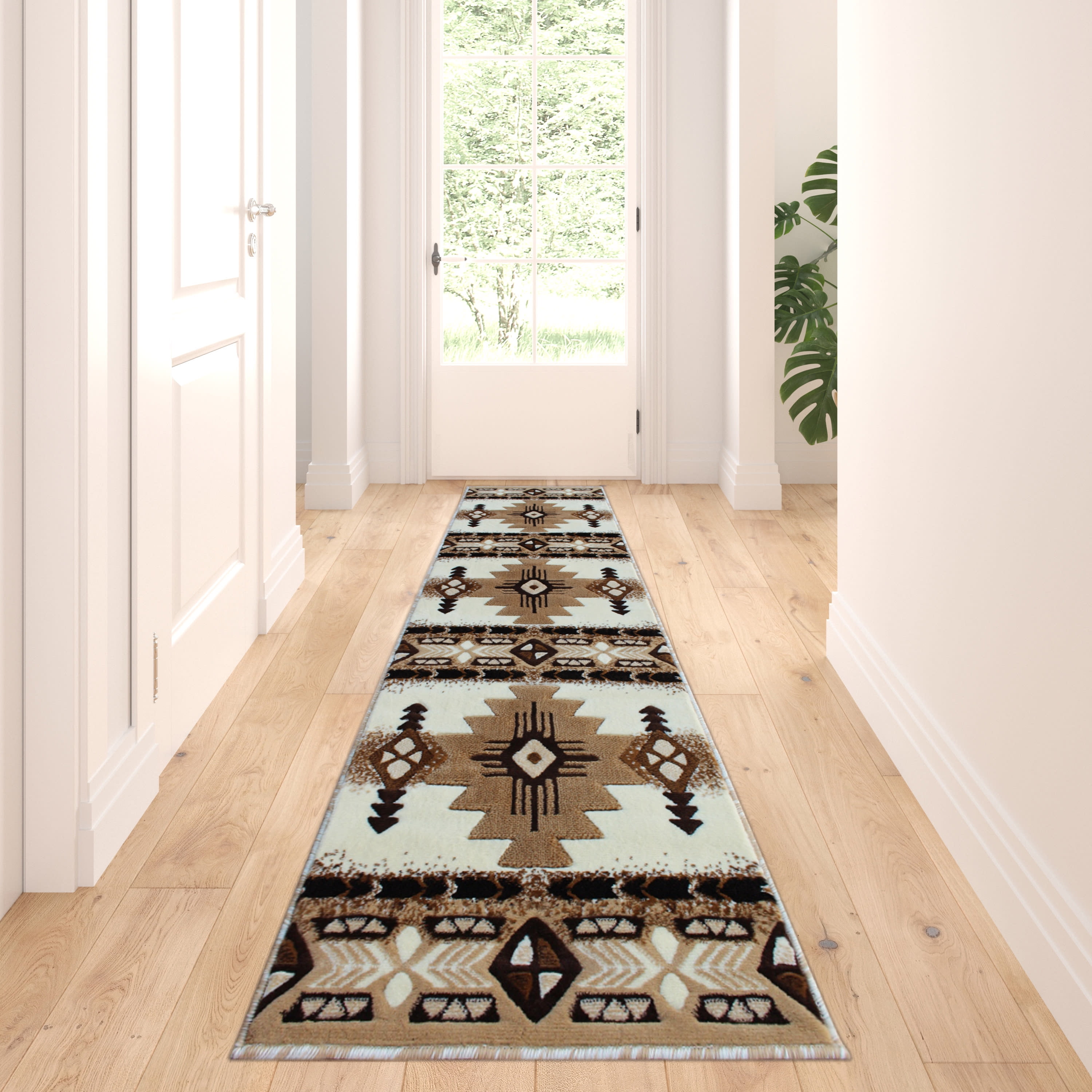 BizChair South West Native Area Rug Ivory Design C318