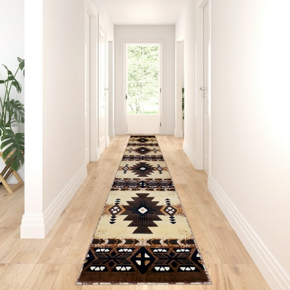 BizChair South West Native Long Runner Area Rug Design C318 Berber (32 Inch X 15 Feet 6 Inch)