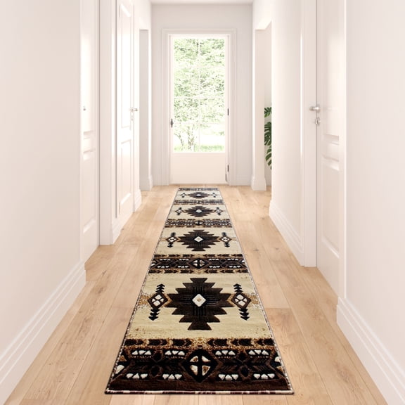 BizChair South West Native Runner Area Rug Design C318 Berber (2 Feet 4 Inch X 10 Feet 11 Inch)
