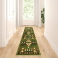 thumbnail image 1 of BizChair Southwest Native, Area Rug (2 Feet X 7 Feet 3 Inch) Runner, Green, 1 of 5
