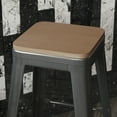 thumbnail image 1 of BizChair Square Seat Rounded Edge Bar Stool, Teak, 1 of 11