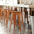 thumbnail image 1 of BizChair Stacking Backless Barstool, Orange/Teak, 1 of 12