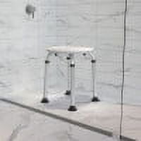 BizChair Tool-Free and Quick Assembly, 300 Lb. Capacity, Adjustable White Bath & Shower Stool