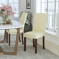 thumbnail image 1 of BizChair Traditional Ivory LeatherSoft Upholstered Panel Back Parsons Dining Chair, 1 of 11