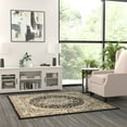 thumbnail image 1 of BizChair Traditional Square Area Rug Design Bellagio 401 (5 Feet 3 Inch X 5 Feet 3 Inch) Black, 1 of 7