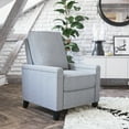 thumbnail image 1 of BizChair Transitional Style Push Back Recliner Chair - Pillow Back Recliner - Light Gray Fabric Upholstery - Accent Nail Trim, 1 of 14