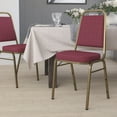 thumbnail image 1 of BizChair Trapezoidal Back Stacking Banquet Chair in Burgundy Patterned Fabric - Gold Frame, 1 of 9