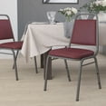 thumbnail image 1 of BizChair Trapezoidal Back Stacking Banquet Chair in Burgundy Vinyl - Silver Vein Frame with 1.5" Thick Seat, 1 of 12