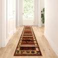 thumbnail image 1 of BizChair Western Area Rug Design 370 Lodge Brown (2 Feet 2 Inch X 7 Feet 2 Inch) Runner, 1 of 6