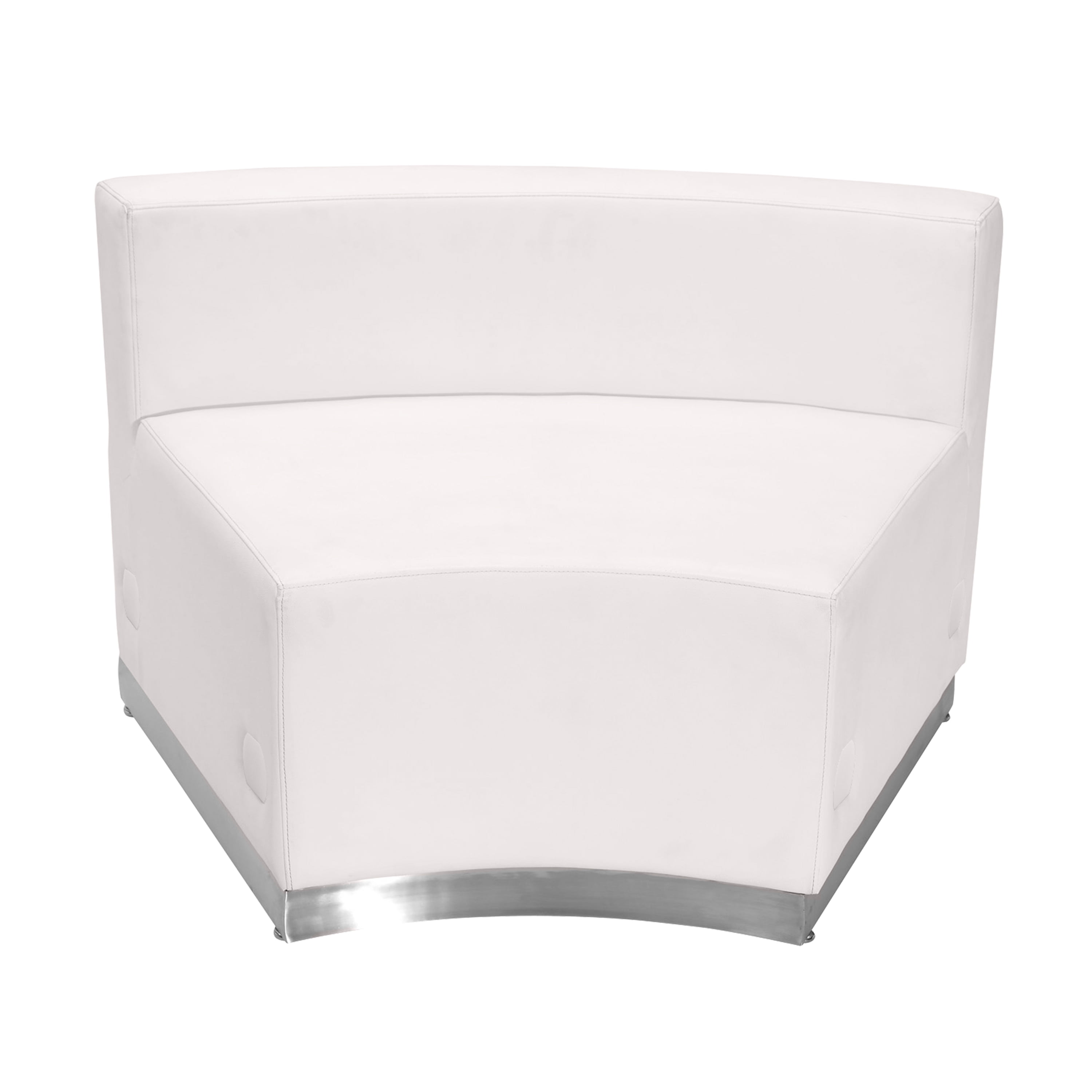 Avalon Melrose White LeatherSoft Concave Chair with Stainless Steel Base