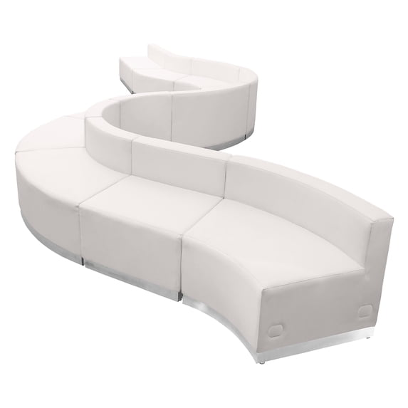 BizChair White LeatherSoft Reception Configuration, 10 Pieces