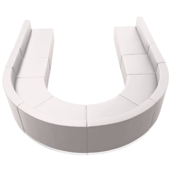 BizChair White LeatherSoft Reception Configuration, 8 Pieces
