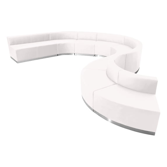 BizChair White LeatherSoft Reception Configuration, 9 Pieces