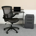 thumbnail image 1 of BizChair Work From Home Kit - Black Computer Desk, Ergonomic Mesh/LeatherSoft Office Chair and Locking Mobile Filing Cabinet, 1 of 11