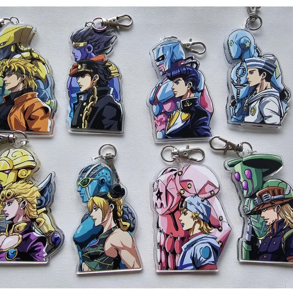 Bizarre Adventure Anime Acrylic Charms Acrylic Keychain, random 1 pack