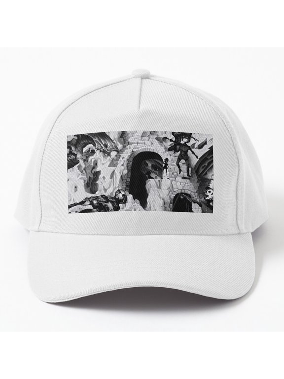 Bizarre Battle Baseball Hat, Unusual Action Scene Graphic Design, Classic Everyday Cap