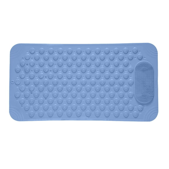 Bizhu Abathroom Anti-Slip Mat,Wash The Shower Mat with Your Feet,Foot Scrubber Shower Mat with Pumice Feet Scrub Stone Bathtub Mat with Antislip Suction Cups and Drain Holes Non Slip Bath Mat