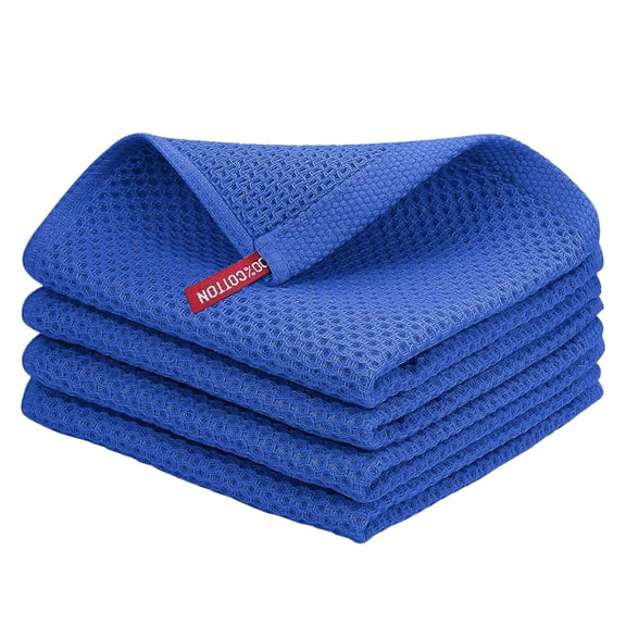 BIZHUA Cotton Dish Cloths Weave Soft and Absorbent Dish Towels 4 Pack Dish Rags 13.4 X 13.4 Inches Dishcloths for Kitchen Washing Dishes, 4*Towel