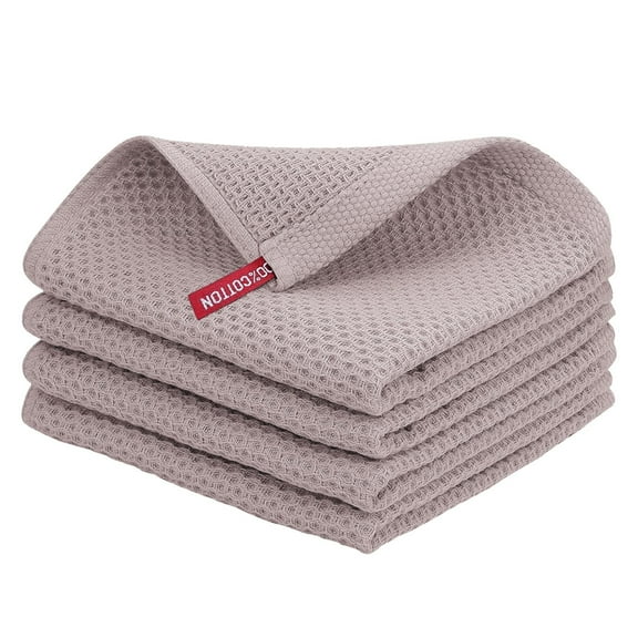 Bizhu Akitchen Cotton Dishcloth,4. Pack Soft and Absorbent Dishcloths,Cotton Dish Cloths Weave Soft and Absorbent Dish Towels 4 Pack Dish Rags 13.4 X 13.4 Inches Dishcloths for Kitchen Washing Dishes