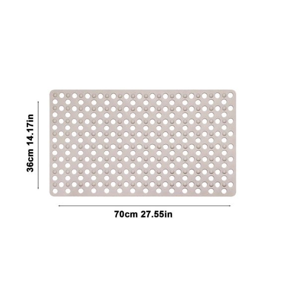 Bizhua Bathroom Anti-Slip Mat Dasquare Shower Mat Extra Large Non Slip Mat for Elderly & Kids Bathroom Drain Holes Strong Suction Cups Machine Washable