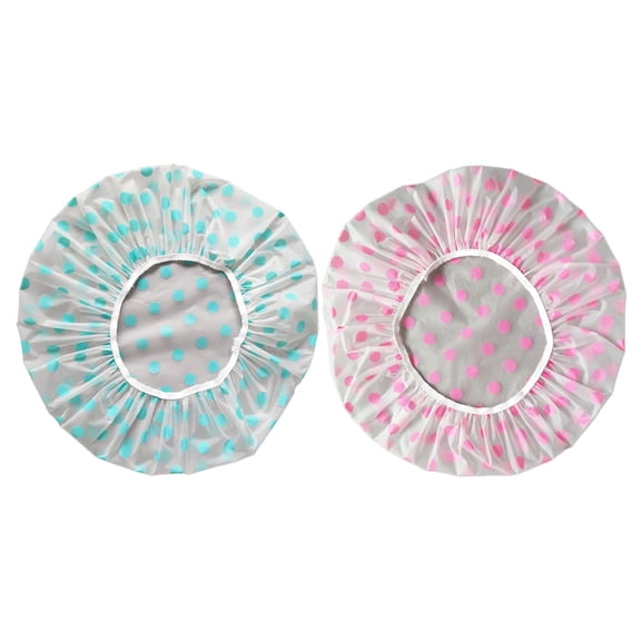 Bizhua Bathroom Products Band Flower Printed Hat Shower Bonnet Women Shower Cap Elastic Band Bath Hair Hat Reusable for Beauty Long Hair Braids, 1X Shower Cap Set