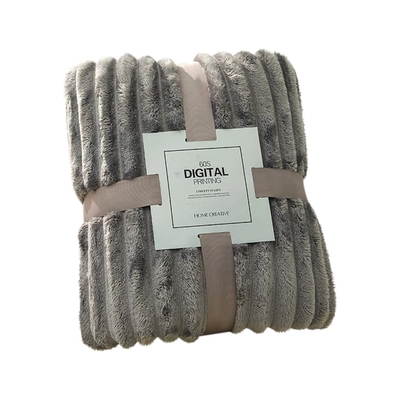 Bizhua Blanket Wide Strip Thickened Imitation Hair Border Coral Fluff Blanket Flannel Blanket Cover Blanket, A Blanket Is 180*200