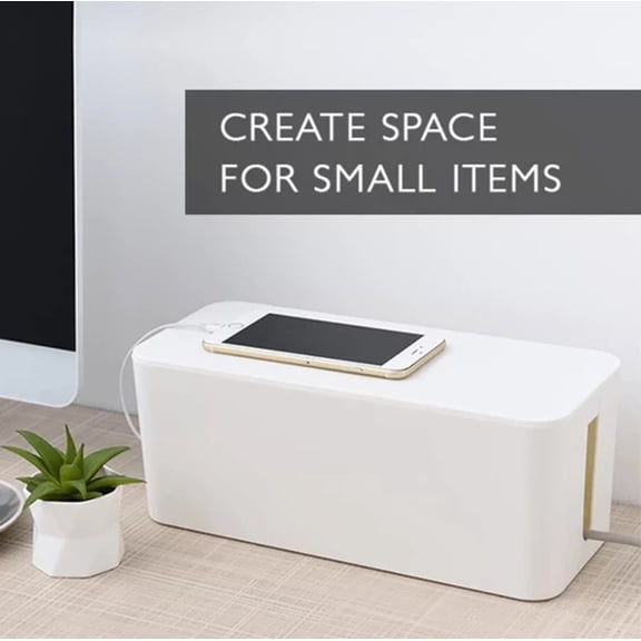 Bizhua Computer Cable Management Power Junction Box White Smallwire Storage Box Wire Storage Box Cable Box Socket Wire Finishing Box