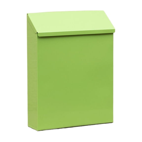 Bizhua Creative Iron Suggestion Box Green Awall Mounted Mailbox Drop Box with Lock Metal Postbox Wall Hanging Mail Box Newspaper Holder Box for Gate Outside House Decor White
