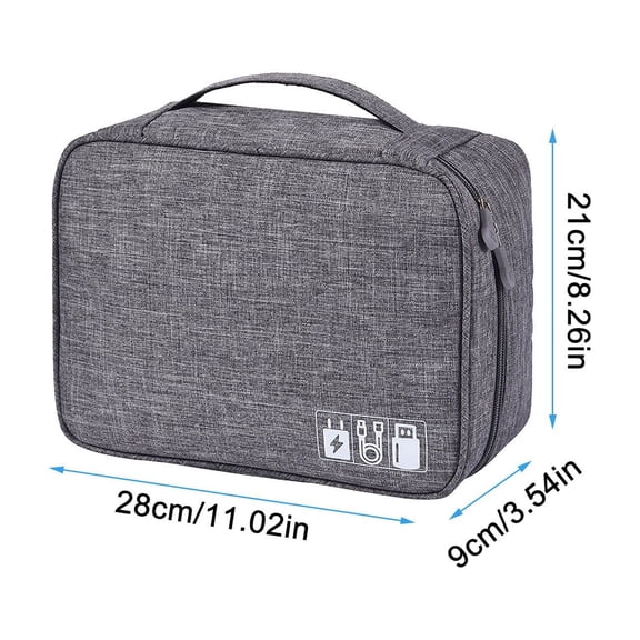 Bizhua Electronic Storage Bag, Cationic Polyester Data Cable Storage Bag, Multi-Functional Digital Bag, Grayelectronic Organizer Travel Universal Cable Organizer Cable Cord Bag Electronics