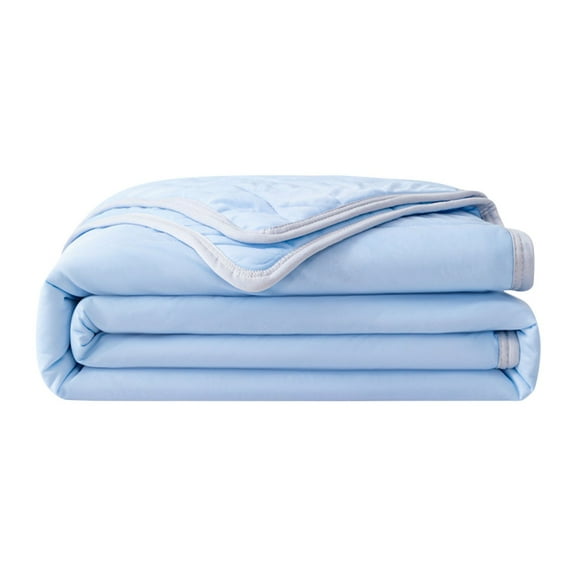 Bizhua Four-Piece Set Ice Blanket Lightweight Breathable Double Ice Cool Summer Calming Quilt Solid Color Blankets for Hot Sleepers, Striped Summer Cool Quilt *1 Piece