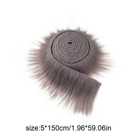 Bizhua Gray Raw Edge Fur Stripsfaux Ribbon Fabric Fabric Diy Handicrafts Strips Wool Strips Trims Skirts Edges