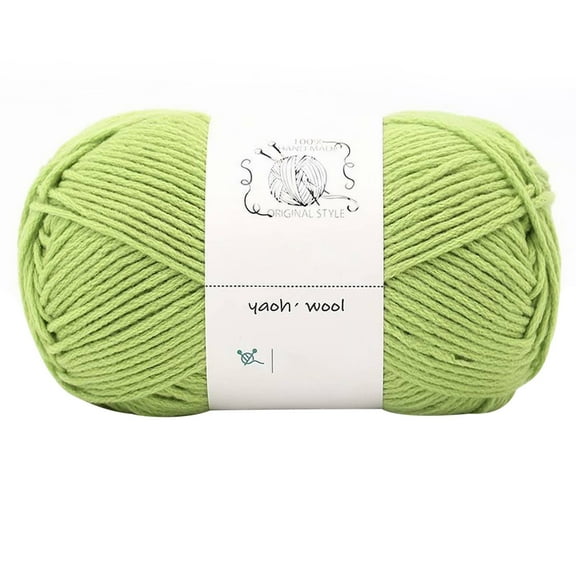 Bizhua Hand-Knitted Yarn No. 2 Autumn Fragrance Green1Pc=100G Hand Woven Cotton Yarn Soft Crochet Yarn for Hand Knitting Warm Sweater Sofa Cushion Scarf Diy (Color : 1Pc 01)