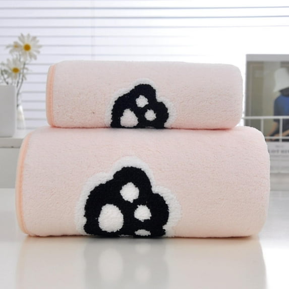 Bizhua Household Essentialscoral Fleece Can Absorb Water Wash Face with Take A Bath Thicken Creative Adult Couple Gift Towel Large Bath Towel Set, Towel (35*75Cm)